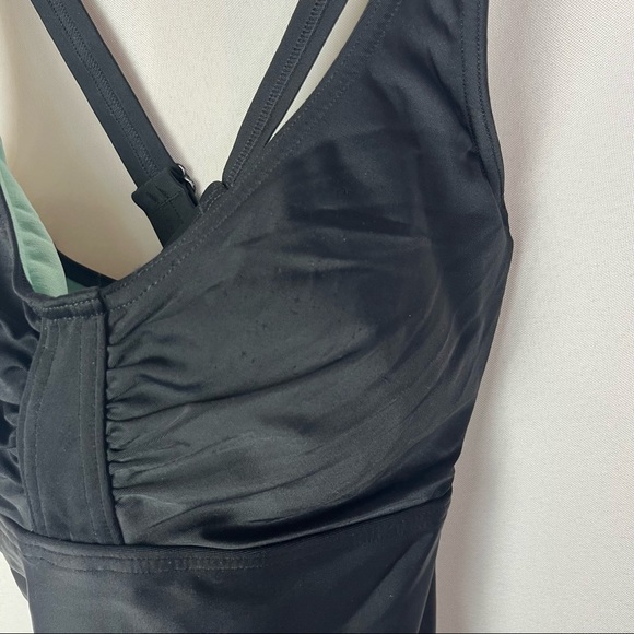 Prana Black Aelyn Ruched Side Adjustable Tankini Swim Top 34D - Picture 8 of 9